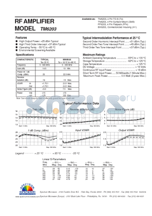 TM6203 datasheet - RF AMPLIFIER