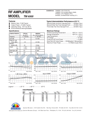 TM6505 datasheet - RF AMPLIFIER