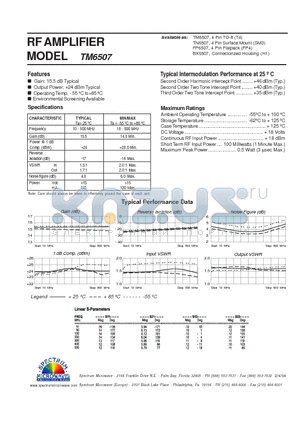TM6507 datasheet - RF AMPLIFIER