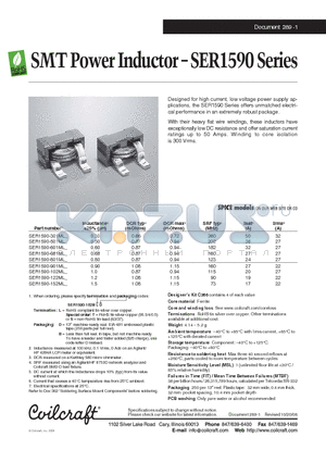 SER1590-102ML datasheet - SMT Power Inductor