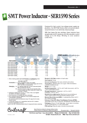 SER1590-122ML datasheet - SMT Power Inductor