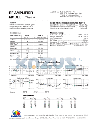 TM6518 datasheet - RF AMPLIFIER