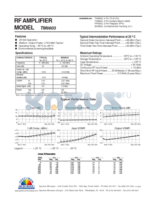 TM6603 datasheet - RF AMPLIFIER