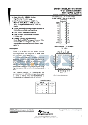SN74BCT29828B datasheet - 10-BIT BUFFERS /DRIVERS WITH 3-STATE OUTPUTS
