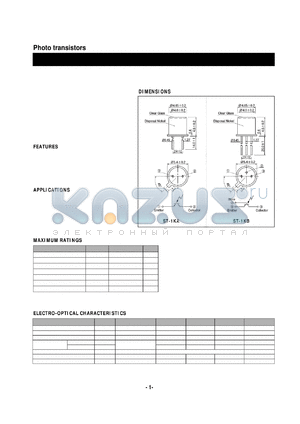 ST-1KA datasheet - Photo transistors(high-sensitivity NPN silicon phototransistors mounted in durable)