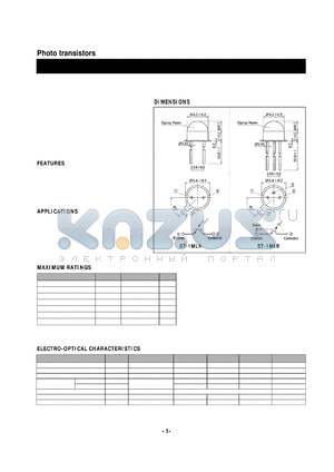 ST-1MLB datasheet - Photo transistors(high-sensitivity NPN silicon phototransistors mounted)