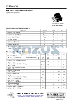 ST-2SC4375U datasheet - NPN Silicon Epitaxial Planar Transistor