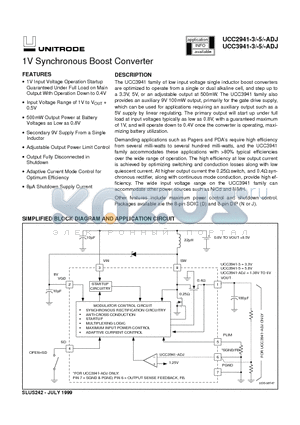 UCC2943 datasheet - 1V Synchronous Boost Converter