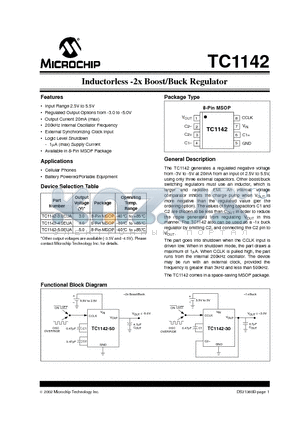 TC1142 datasheet - Inductorless -2x Boost/Buck Regulator