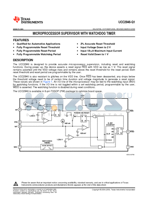 UCC2946TPWRQ1 datasheet - MICROPROCESSOR SUPERVISOR WITH WATCHDOG TIMER