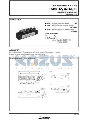 TM90CZ-H datasheet - HIGH POWER GENERAL USE INSULATED TYPE