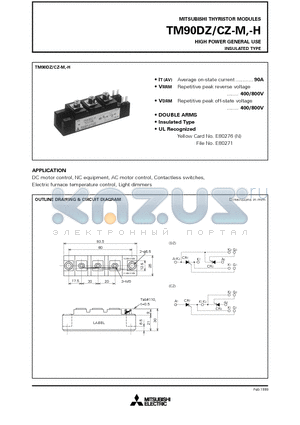 TM90CZ-M datasheet - HIGH POWER GENERAL USE INSULATED TYPE