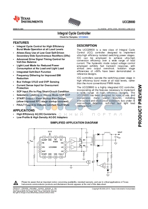 UCC29900 datasheet - Integral Cycle Controller