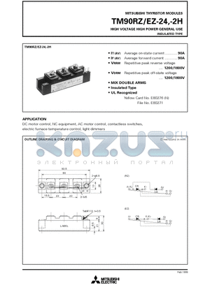 TM90RZ-2H datasheet - HIGH VOLTAGE HIGH POWER GENERAL USE INSULATED TYPE