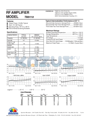 TM9118 datasheet - RF AMPLIFIER