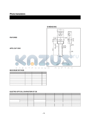 ST-23G datasheet - Photo transistors(high-sensitivity NPN silicon phototransistor mounted in a clear sidelooking)