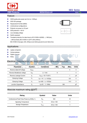 SES5VD323-2U datasheet - ESD Protector