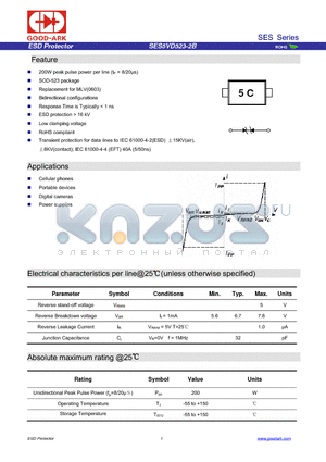 SES5VD523-2B datasheet - ESD Protector