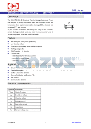 SES5VT23-3 datasheet - Bidirectional ESD Protection Array