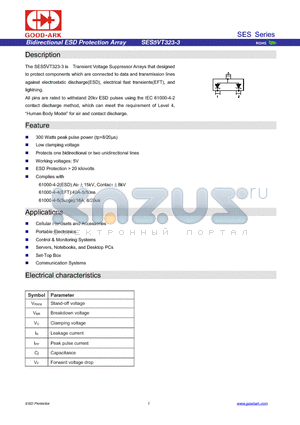 SES5VT323-3 datasheet - Bidirectional ESD Protection Array