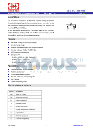 SES8VT23-3 datasheet - Bidirectional ESD Protection Array