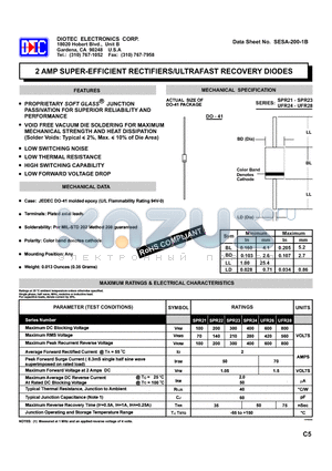 SESA-200-1B datasheet - 2 AMP SUPER-EFFICIENT RECTIFIERS/ULTRAFAST RECOVERY DIODES