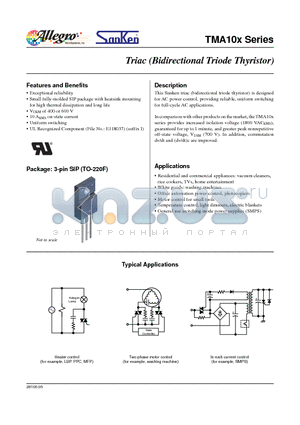 TMA106S-L datasheet - Triac (Bidirectional Triode Thyristor)