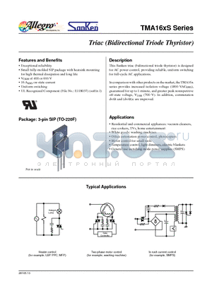 TMA166 datasheet - Triac (Bidirectional Triode Thyristor)