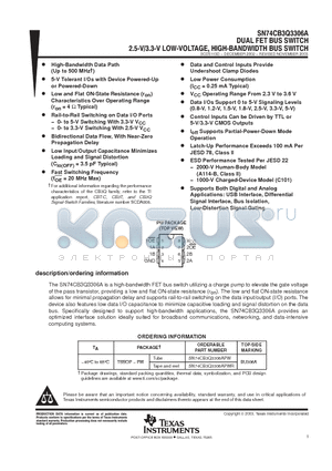 SN74CB3Q3306APW datasheet - DUAL FET BUS SWITCH 2.5-V/3.3-V LOW-VOLTAGE, HIGH-BANDWIDTH BUS SWITCH