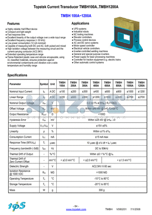 TMBH1000A datasheet - Topstek Current Transducer