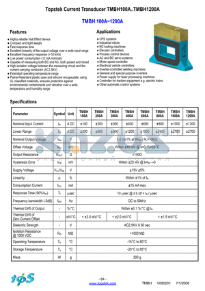 TMBH400A datasheet - Topstek Current Transducer