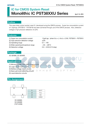 PST38XXU datasheet - IC for CMOS System Reset Monolithic IC