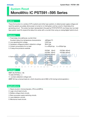 PST592 datasheet - System Reset Monolithic IC PST591~595 Series