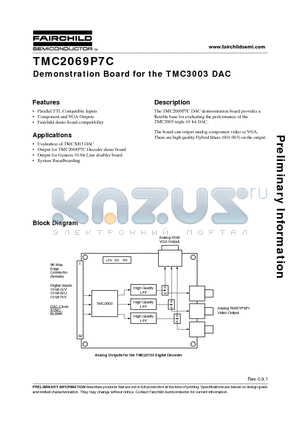 TMC2069P7C datasheet - Demonstration Board for the TMC3003 DAC