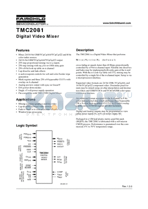 TMC2081 datasheet - Digital Video Mixer