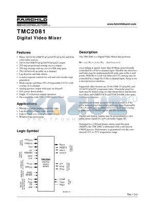 TMC2081KBC datasheet - Digital Video Mixer