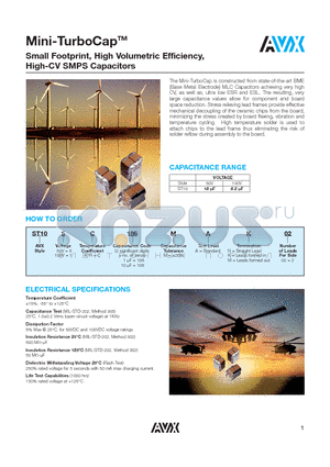 ST10 datasheet - Mini-TurboCapTM Small Footprint, High Volumetric Efficiency, High-CV SMPS Capacitors