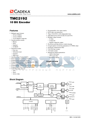 TMC2192 datasheet - 10 Bit Encoder