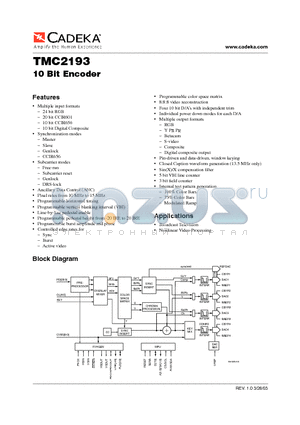 TMC2193KJC datasheet - 10 Bit Encoder