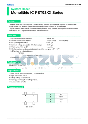 PST931.9U datasheet - Monolithic IC PST93XX Series