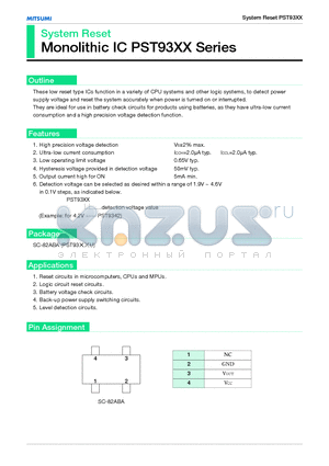 PST934.2U datasheet - Monolithic IC PST93XX Series