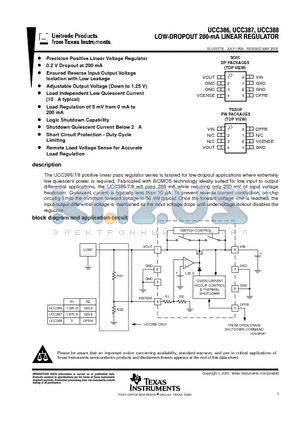 UCC386 datasheet - LOW-DROPOUT 200-mA LINEAR REGULATOR