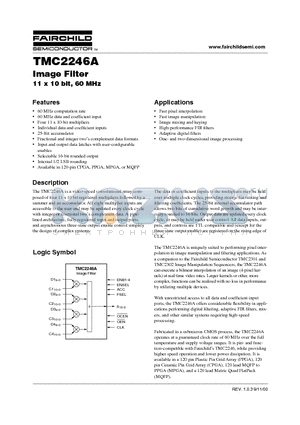 TMC2246AH5C1 datasheet - Image Filter 11 x 10 bit, 60 MHz