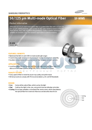 SF-MM5 datasheet - 50/125 Um Multi-mode Optical Fiber