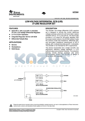 UCC561DPTR datasheet - Low Voltage Differential SCSI LVD 27 Line Regulator Set
