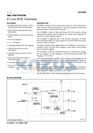 UCC5620 datasheet - 27-Line SCSI Terminator