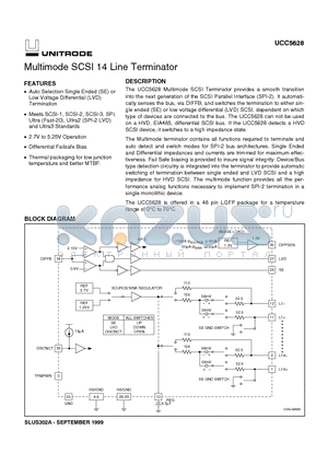 UCC5628 datasheet - Multimode SCSI 14 Line Terminator