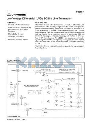 UCC5641 datasheet - Low Voltage Differential LVD SCSI 9 Line Terminator