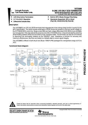 UCC5680 datasheet - 9-LINE LVD ONLY SCSI TERMINATOR WITH INTEGRATED SPI-3 DELAY
