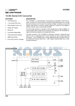 UCC5950 datasheet - 10-Bit Serial D/A Converter